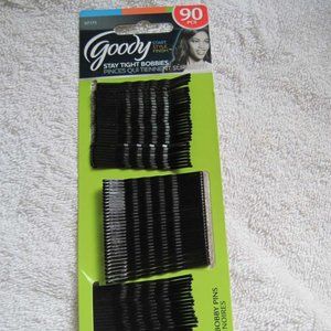 Goody Black Stay Tight Hold Metal Bobby Hair Pins Bobbies Secure Style Ball Tips